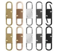 Cpolebev Reemplazo de Tirador de Cremallera, 10 Piezas de Clip de Cremallera de Doble Apertura Disuasorio de Robo, LengüEta de Tirador de Cremallera de Metal Desmontable, 5 Colores