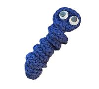 Cpolebev Regalo Hecho una Mano del Gusano de la Preocupación del Apoyo Emocional, Cuidado Inspirador del Gusano de la Preocupación del Ganchillo para Usted, Regalo Hecho Punto,Azul