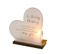 Cpolebev Regalos de Condolencia Vela Conmemorativa Acrílico y Madera en Memoria Letreros de Boda, Velas Conmemorativas de Boda Letrero para Pérdida