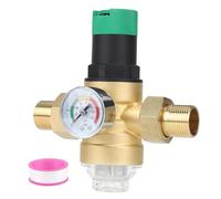 Cpolebev Regulador de Presión de Agua con Manómetro Filtro de Agua y Rejilla Regulador de Presión DN20 de 3/4 Pulgada