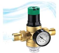 Cpolebev Regulador de Presión de Agua de 3/4 Pulgadas, Regulador de Presión de Agua con Manómetro de Agua y Filtro de