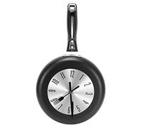 Cpolebev Reloj de Pared Colgante con DiseñO de SartéN de 8 Pulgadas Reloj de Metal de Cocina, Reloj de Pared úNico TemáTico, para DecoracióN de Habitaciones, Negro