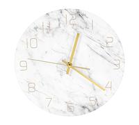 Cpolebev Reloj de Pared de MáRmol Mudo de Cuarzo AnalóGico 3D Reloj de Pared Redondo Impreso DecoracióN Creativa para el Hogar