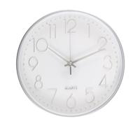 Cpolebev Reloj de Pared de Plata Premium DecoracióN de Pared Reloj de Pared Silencioso Moderno para Cocina Oficina Casa (25 Cm, Plata)