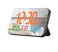 Cpolebev Reloj Despertador Digital con WiFi, Letras Extra Grandes, Temperatura y Humedad, Calendario, Semana, A