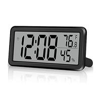 Cpolebev Reloj Despertador Digital, Reloj de Escritorio, Reloj ElectróNico LCD con Pilas, DecoracióN para Dormitorio, Cocina, Oficina, Negro