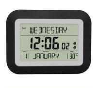 Cpolebev Reloj Despertador Electrónico LED, Reloj Despertador Digital LCD, Pantalla Grande, Fecha, Temperatura, Humedad, Reloj de Mesa Digital A