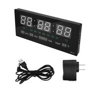 Cpolebev Reloj ElectróNico con Calendario Perpetuo LED Reloj de Pared Digital Alarma Cada Hora Timbre Temperatura Relojes de Mesa Oficina Casa Verde