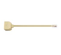 Cpolebev RJ11 6P4C Clavija 2X Enchufe Conexion M/F Seccionador Cable de Adaptador de telefono Beige