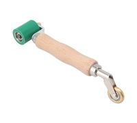 Cpolebev Rodillo de Costura de Papel Tapiz de 40 Mm, Rodillo de Costura de Acero, Manejar de Madera, Rodillo de Costura de Silicona, Rueda de LatóN de Doble Uso para Soldadura de PVC B