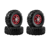 Cpolebev Rojo para 1/12 MN82 LC79 MN78 Naughty Dragon Control Remoto Accesorios de Coche Ruedas y Neumáticos de Metal Mejorados