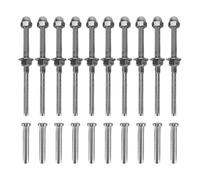 Cpolebev Roscado Tornillo Y Pedal Bola Cable Barandilla Kit De Montaje Final 0,32 Cm, T316 Marina Acero Inoxidable Del Huella De Peldaño De Madera Del Carril Columna
