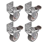 Cpolebev Ruedas de Montaje Lateral, Ruedas para Muebles de 2 Pulgadas, Ruedas de Goma en Forma de L, Juego de 4, Tapa Giratoria con Bloqueo de 360 Grados, Paquete de 4