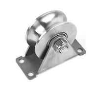 Cpolebev Ruedas de Puerta Corredera de Acero Inoxidable 304 de 2 Pulgadas, Rodillos con Ranura en U, Poleas de Servicio Pesado, Ruedas de Placa de Rodamiento Doble de Rodamiento Suave