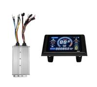 Cpolebev S966 Medidor de Pantalla LCD para Bicicleta EléCtrica + 48V-72V/60A Controlador de Sinusoidal de 18 Tubos e Scooter Panel LCD para Bicicleta EléCtrica de MontañA