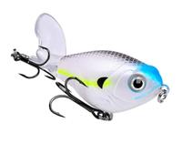 Cpolebev Señuelo de Pesca de Superficie Whopper Popper Flotante Wobbler, Cebo Duro Artificial con Hélice, Lucio de Pesca de 16 G D