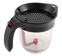 Cpolebev Separador de Aceite de 1000 Ml, Medidora y Colador con LiberacióN Inferior para Salsas LíQuidos con Grasa de Aceite