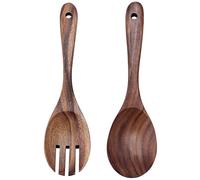 Cpolebev Servidores de Ensalada de Madera de para Utensilios de Cocina Antiadherentes Servidor de FabricacióN de Ensalada de Madera para Hornear, 2 Piezas