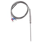 Cpolebev Sonda de Temperatura de Acero Pt100 RTD Sensor Cable 2M 98 Mm 3 Alambres -50~400 Celsius