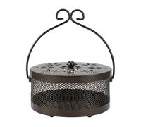 Cpolebev Soporte de Bobina de Mosquito, Caja de Bobinas de Mosquito, Quemador de Bobina de Incienso de SáNdalo de SáNdalo una Prueba de Fuego PortáTil Retro con Tapa, 1 Pieza