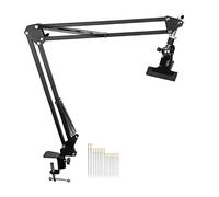 Cpolebev Soporte de de Bordado de Metal Ajustable, Soporte de de Bordado Plegable y Agujas de Bordar de 16 Piezas