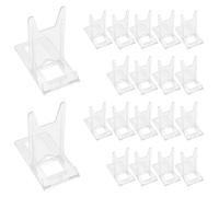 Cpolebev Soporte de ExhibicióN de 20 Piezas, Soportes de Placa de AcríLico Soporte de ExhibicióN Transparente Deslizante Ajustable Caballete de Dos Partes para Platos, Libros