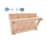 Cpolebev Soporte de Hierba para Conejos, Alimentador de Heno, Jaula de Madera para Mascotas PequeñAs, Contenedor de Comida, Estante para de Madera, Enrejado de Paja Plegable