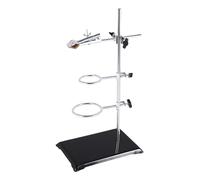 Cpolebev Soporte de Metal para Laboratorio, Abrazadera de Bureta Forrada de Corcho con 2 Anillos de Retorta (2 Pulgadas, 3 Pulgadas de DiáMetro)
