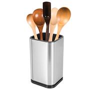 Cpolebev Soporte de Utensilios de Cocina de Acero Inoxidable, Almacenamiento de Cubiertos de Cocina, Organizador de Utensilios, DiseñO Rectangular Moderno, 17X10 Cm