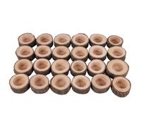Cpolebev Soporte de Velas de Madera de 24 Piezas, Soporte de Velas Votivo para Fiesta de Boda para Mesa CumpleañOs Fiesta de Navidad DecoracióN del Hogar