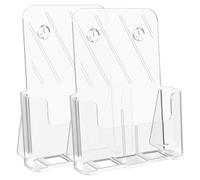 Cpolebev Soporte para Folletos 8,5 X 11 Soporte para ExhibicióN de Folletos Soportes para Folletos de AcríLico Soporte para ExhibicióN de Folletos Transparente, 2 Paquetes