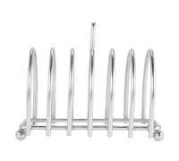 Cpolebev Soporte para Rejilla de Pan Tostado Rejilla para Tostadas de Acero Inoxidable para 6 Rebanadas con Pies de Bola y Asa de Transporte