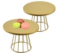 Cpolebev Soportes de Metal para Pasteles de 2 Piezas, Soporte de ExhibicióN de Cupcakes Estilo Pilar de 8/10 Pulgadas, Bandeja de Postre, Platos para Tartas para Hornear, Bodas, Fiestas