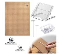 Cpolebev Tablero de Encaje de 104 Piezas y Soporte Ajustable de Metal con Clip en T Suministros de Macramé Proyectos de Macramé de Reversible