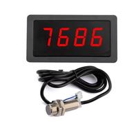 Cpolebev Tacómetro Digital LED de 9999 RPM, Medidor de Velocidad de Calibre de 8-24 V CC con Interruptor de Sensor de Imán Hall NPN de 5 V
