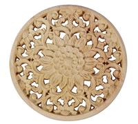 Cpolebev Tallada Tallado De Apliques Redondos De Madera para Mueble Gabinete Sin Pintar Molduras De Madera Calcomanía Estatuilla Decorativa