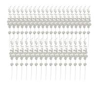 Cpolebev Tallos de Eucalipto Artificiales Blancos, 36 Piezas Hojas de Ramas de Eucalipto de ImitacióN para Arreglos Florales DecoracióN de Ramo de Boda