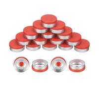 Cpolebev Tapas Abatibles, 200 Piezas, Tapas Abatibles Sin Rebabas, Sellos, Tapas con Sellos Abatibles, Cubiertas Rojas, 13 mm