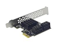 Cpolebev Tarjeta de Expansión SATA3.0 A Puerto PCI-E4 Tarjeta Adaptadora 6G 88SE9215 Tarjeta de Conversión de Disco Duro IPFS de Expansión Duro