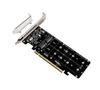 Cpolebev Tarjeta NVME de 4 Discos de Doble Cara PCIeX16 una M.2 M-Key NVMEx4SSD 2U Servidor Array Adaptador de ExpansióN Tarjeta Dividida