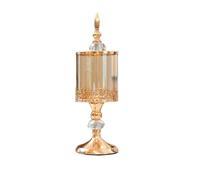 Cpolebev Tarro de Almacenamiento de Cristal Europeo con Tapa Tarro de Caramelo Rosa Almacenamiento Chapado en Adornos Decorativos Arte Decoración del Hogar,L