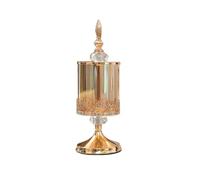 Cpolebev Tarro de Almacenamiento de Cristal Europeo con Tapa Tarro de Caramelo Rosa Almacenamiento Chapado en Adornos Decorativos Arte Decoración del Hogar,S