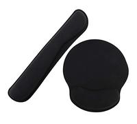 Cpolebev Teclado Ratón Mat Gel De Juego Y del Ratón del Resto De Muñeca Cojín De La Estera, Ergonómico Ayuda De Muñeca Comfort Pad para Ordenador Portátil Oficina Mecanógrafo - Negro