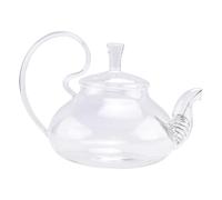 Cpolebev Tetera de Cristal Floreciente Tetera de Cristal del Café con Manija Alta Resistente Al de 650Ml con el Colador