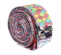 Cpolebev Tiras de Tela en Rollo de Gelatina para Acolchar, 40 Piezas de Tela de AlgodóN en Rollo para Coser con Diferentes Patrones DIY Craft Patchwork
