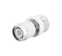 Cpolebev TNC Macho a PL259 UHF Conector Adaptador Hembra, Plateado