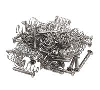 Cpolebev Tornillos de Recogida de Bobina Simple Cromada de 50 Piezas y Muelles de Ajustable para Guitarra