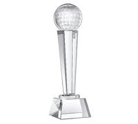 Cpolebev Trofeo de Golf de Cristal de 9 X 2,8 Pulgadas para Adultos NiñOs Torneo de Golf Mesa DecoracióN de Escritorio