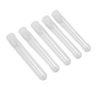 Cpolebev Tubos de Ensayo de PláStico Transparente de 100 Piezas con Tapones de Rosca Blancos Contenedores de Muestra Tapas de Empuje 12X75 Mm