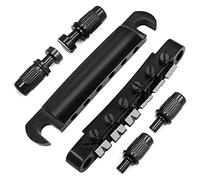 Cpolebev Tune-O- Juego de Puente y Cordal con Tachuelas para Guitarra EléCtrica ABR-1 Puente Estilo LP, Negro